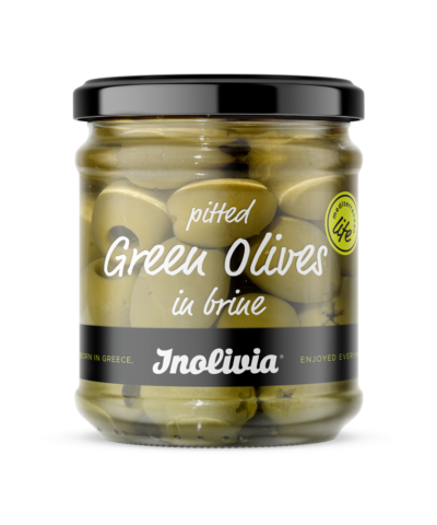 Green olives pitted in brine